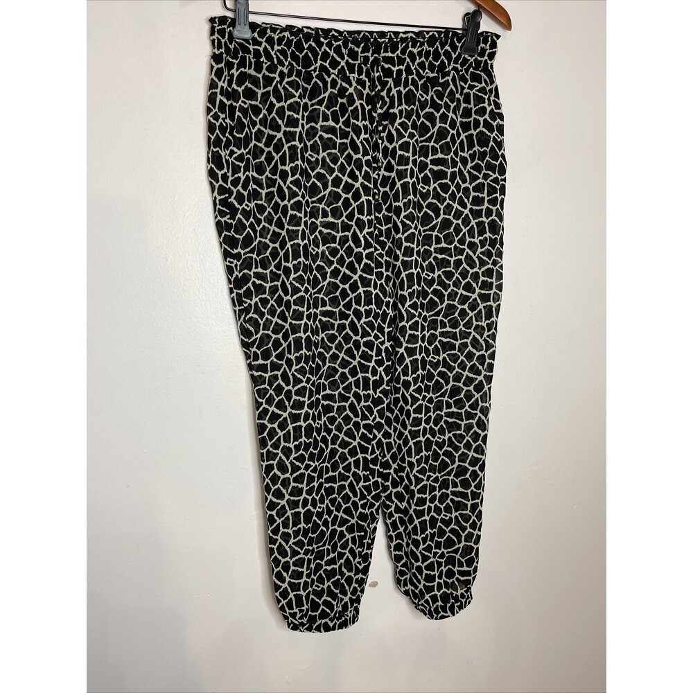 Victoria's Secret Black animal Print Sheer Swim Coverup Pants Medium